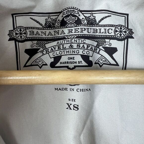 Banana Republic Tan Utility Jacket Size XS Zip Up Hide Away Hood - Picture 8 of 16